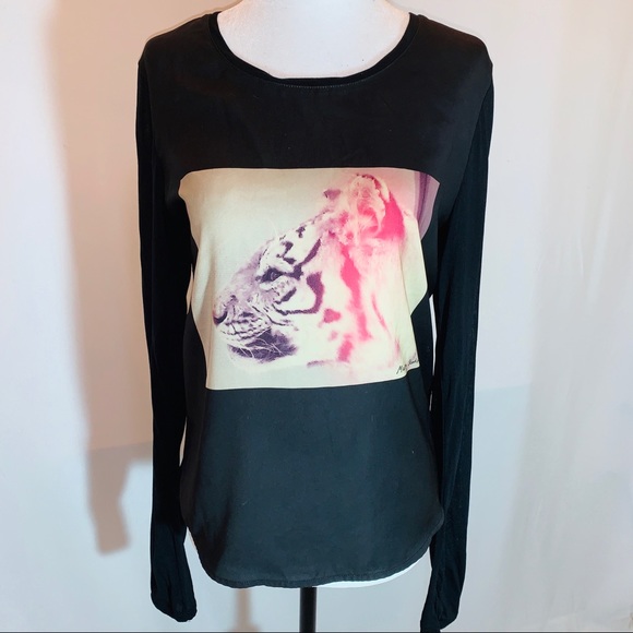 Maison Scotch Tiger Long Sleeved T - Shirt size S